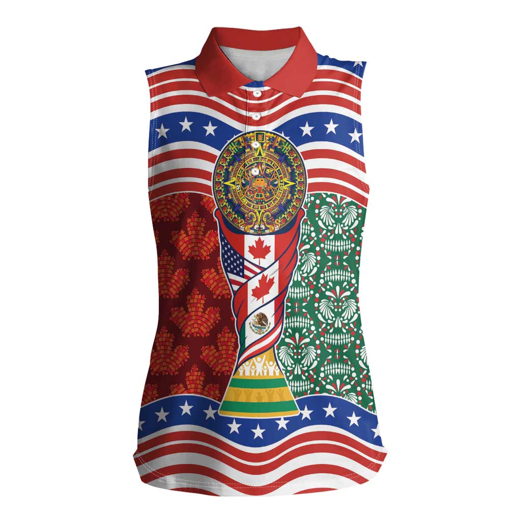 Custom Mexico Canada USA Women Sleeveless Polo Shirt World Nations Football 2026