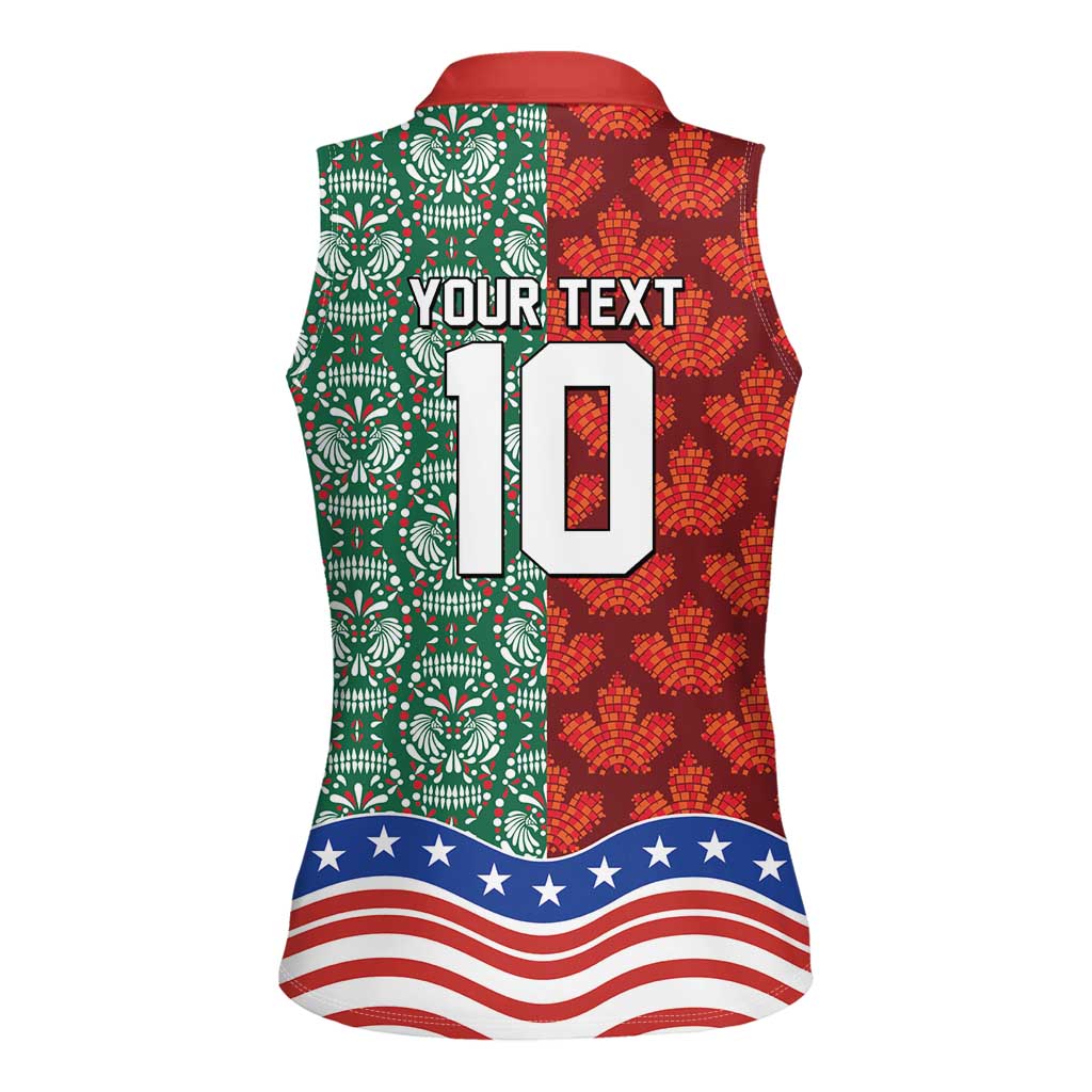 Custom Mexico Canada USA Women Sleeveless Polo Shirt World Nations Football 2026