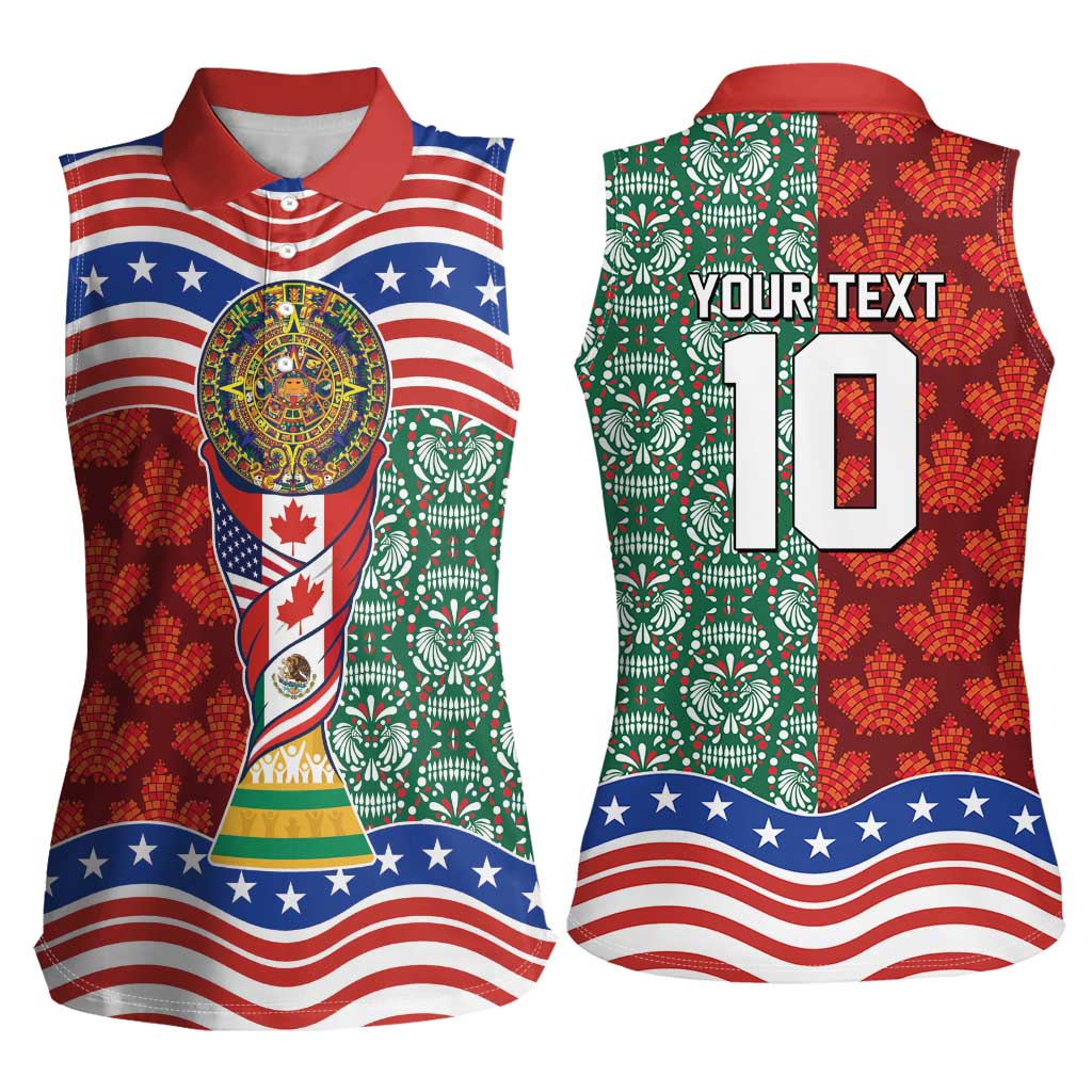 Custom Mexico Canada USA Women Sleeveless Polo Shirt World Nations Football 2026