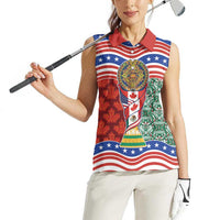 Custom Mexico Canada USA Women Sleeveless Polo Shirt World Nations Football 2026