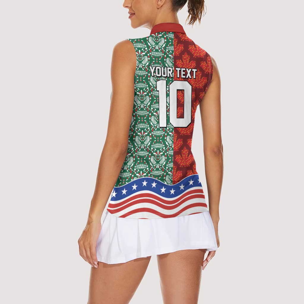 Custom Mexico Canada USA Women Sleeveless Polo Shirt World Nations Football 2026