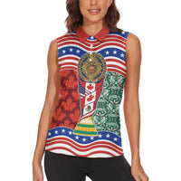 Custom Mexico Canada USA Women Sleeveless Polo Shirt World Nations Football 2026