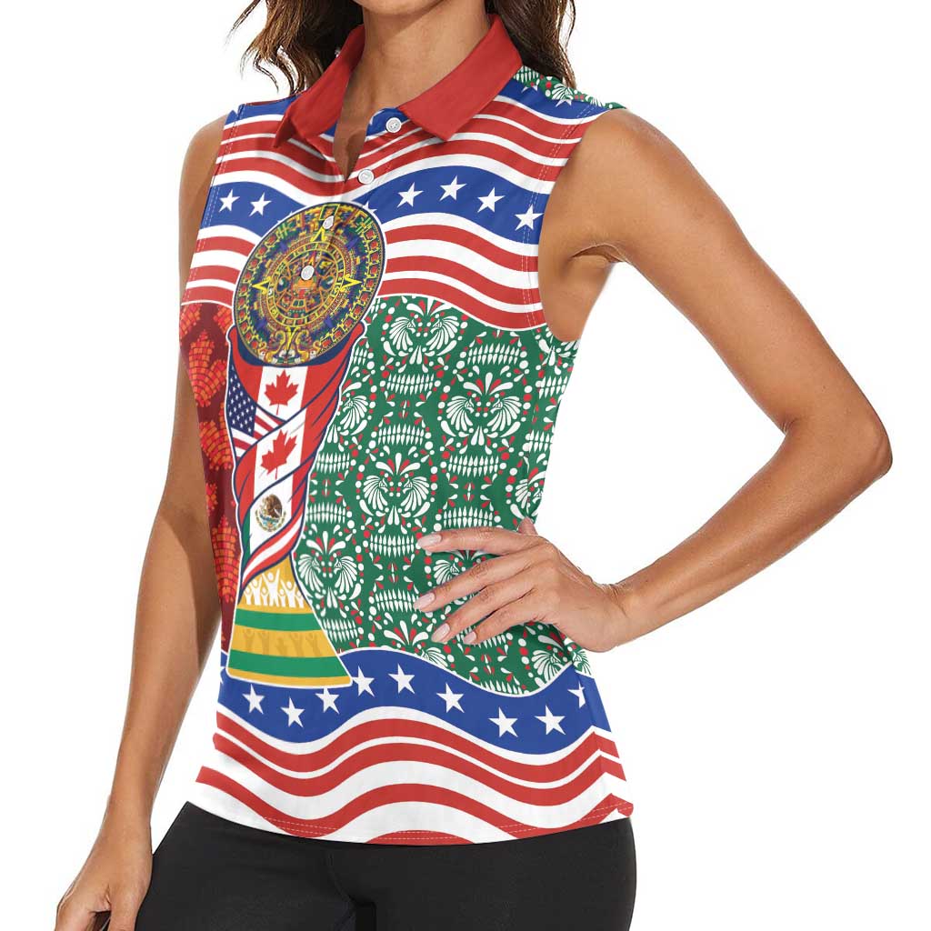 Custom Mexico Canada USA Women Sleeveless Polo Shirt World Nations Football 2026