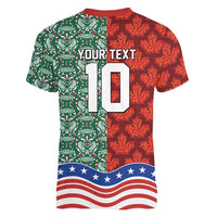Custom Mexico Canada USA Women V-Neck T-Shirt World Nations Football 2026