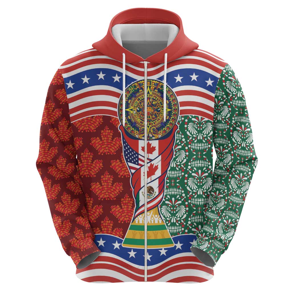 Custom Mexico Canada USA Zip Hoodie World Nations Football 2026