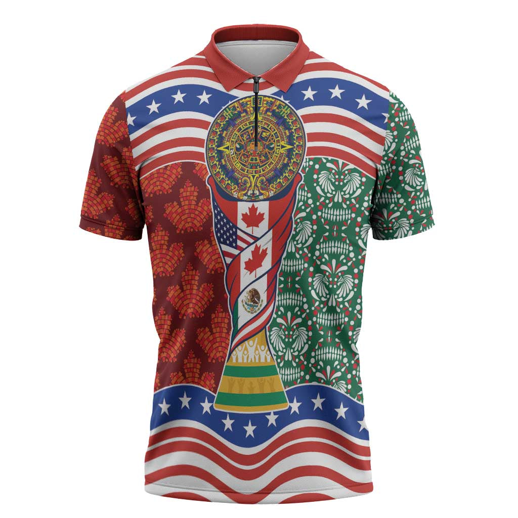 Custom Mexico Canada USA Zipper Polo Shirt World Nations Football 2026