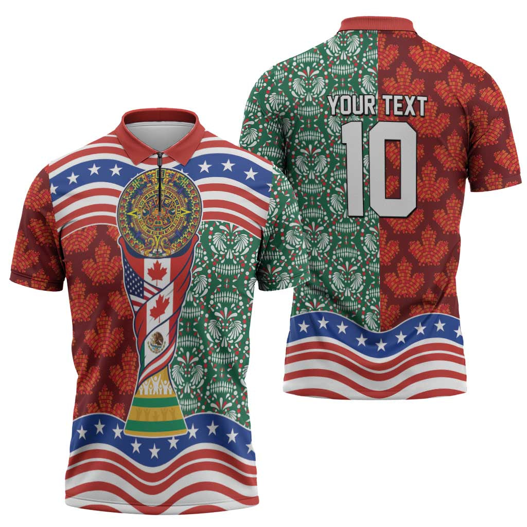 Custom Mexico Canada USA Zipper Polo Shirt World Nations Football 2026