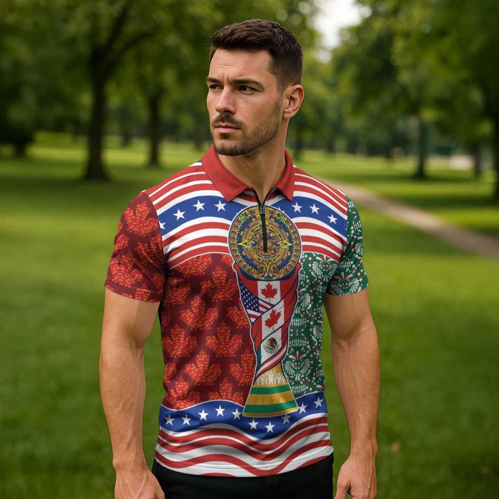 Custom Mexico Canada USA Zipper Polo Shirt World Nations Football 2026