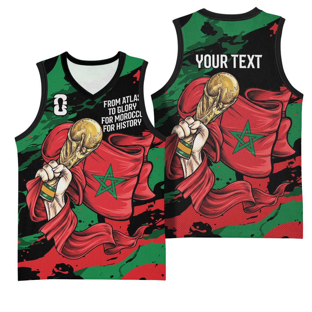 Personalized Morocco From Atlas To Victory Basketball Jersey Atlas Lions World Football Supporter Edition