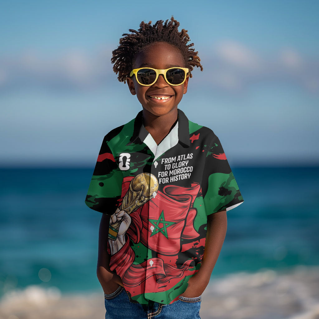 Personalized Morocco From Atlas To Victory Kid Hawaiian Shirt Atlas Lions World Football Supporter Edition
