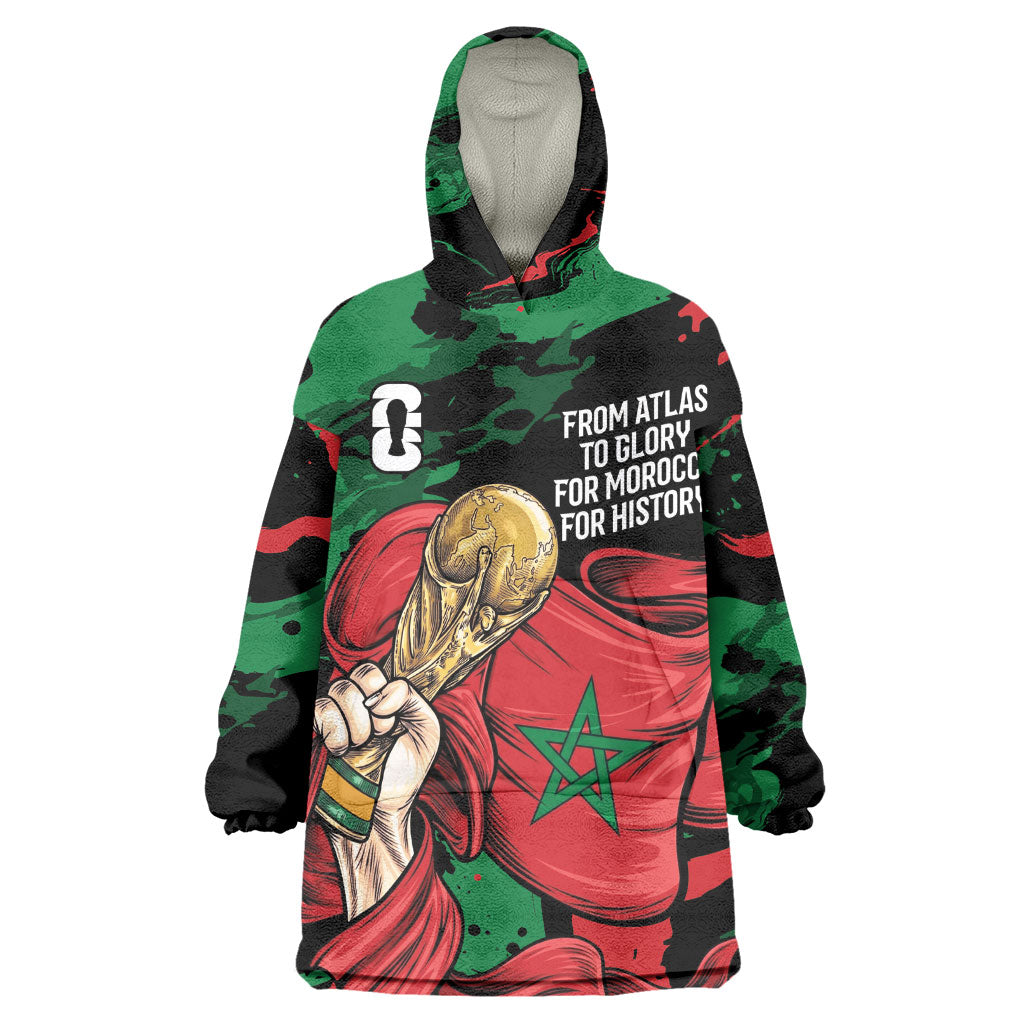 Personalized Morocco From Atlas To Victory Kid Wearable Blanket Hoodie Atlas Lions World Football Supporter Edition