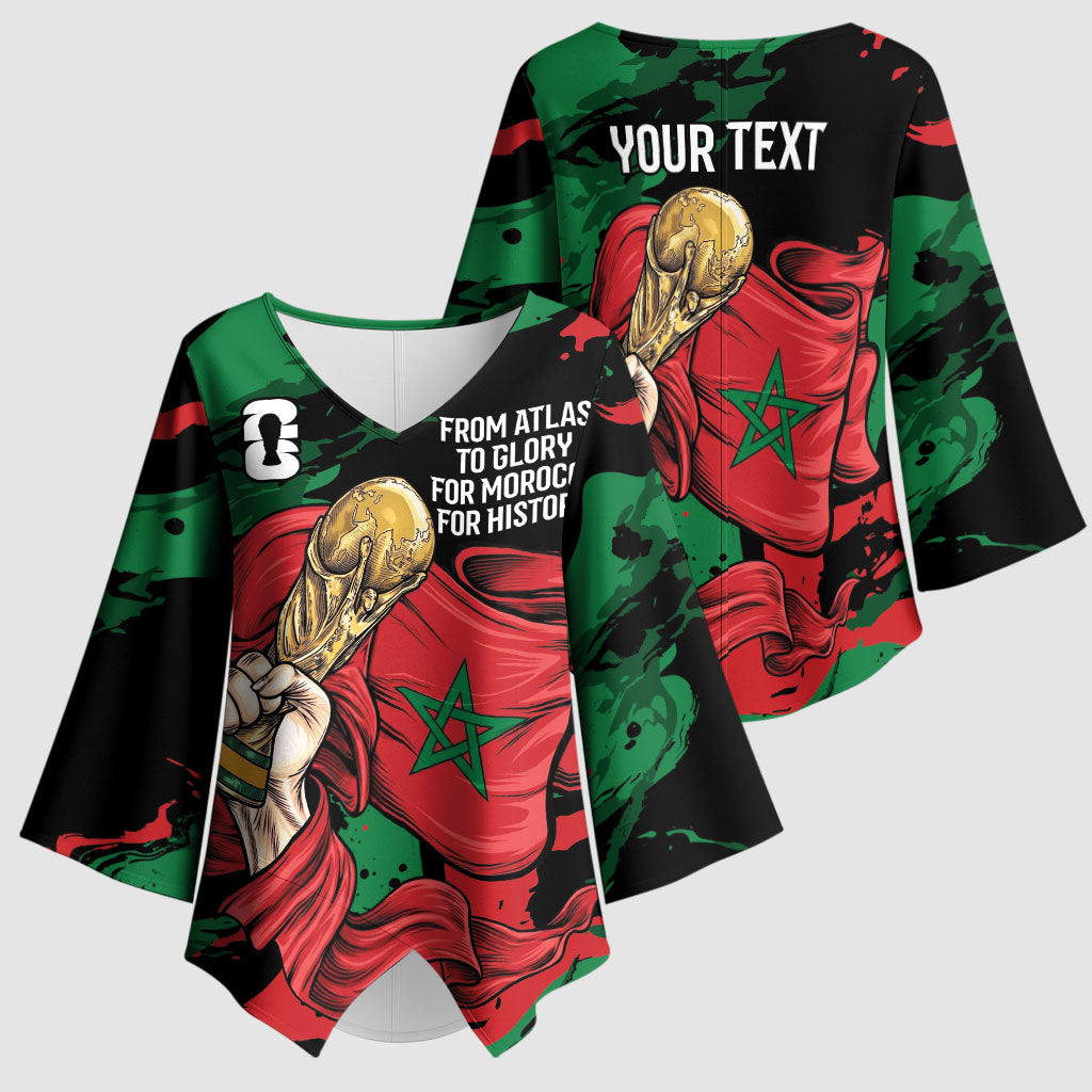 Personalized Morocco From Atlas To Victory Kimono Sleeve Blouse Atlas Lions World Football Supporter Edition