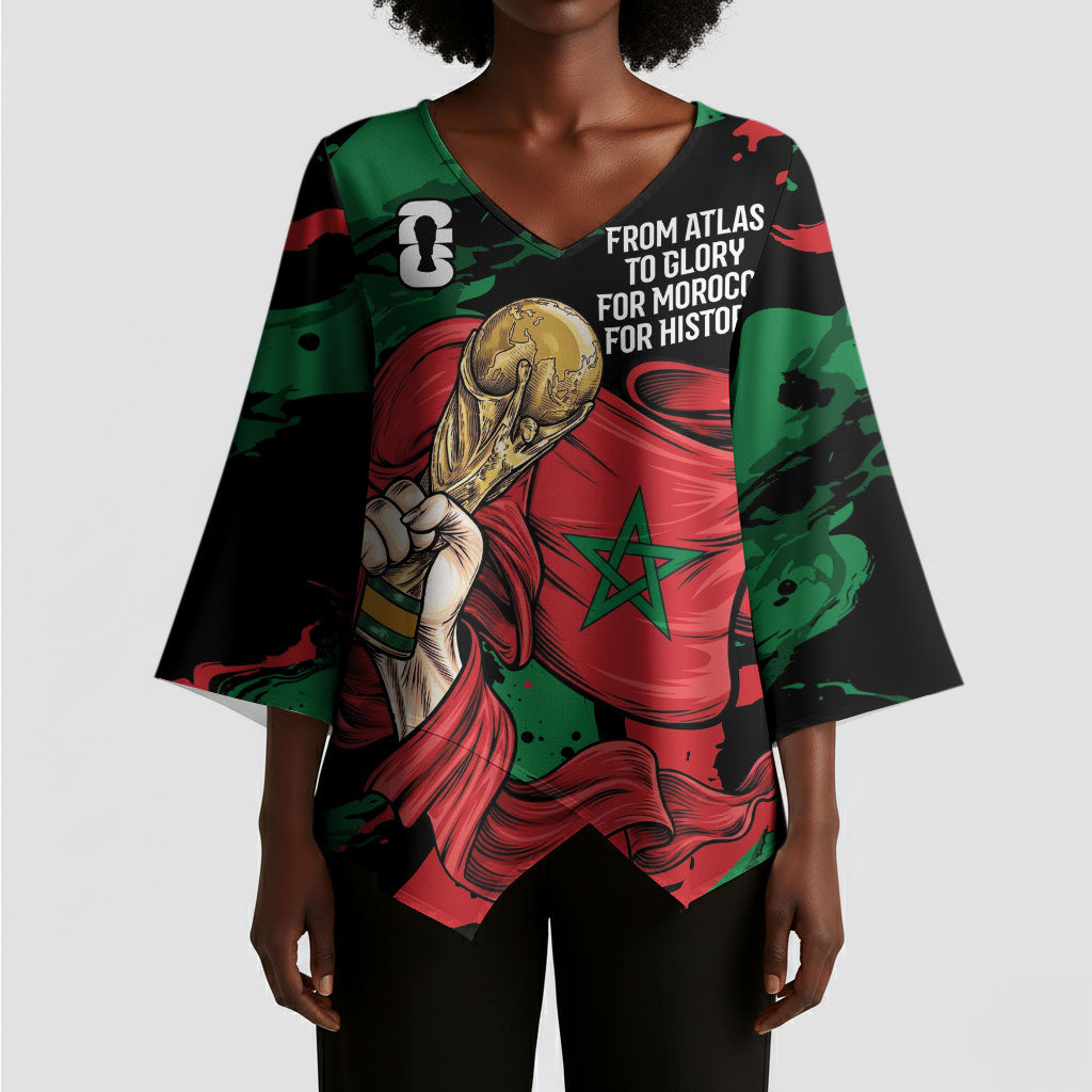 Personalized Morocco From Atlas To Victory Kimono Sleeve Blouse Atlas Lions World Football Supporter Edition