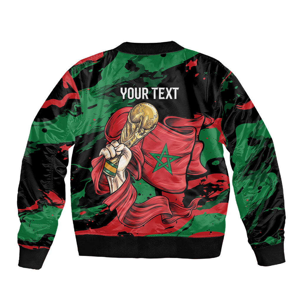 Personalized Morocco From Atlas To Victory Sleeve Zip Bomber Jacket Atlas Lions World Football Supporter Edition