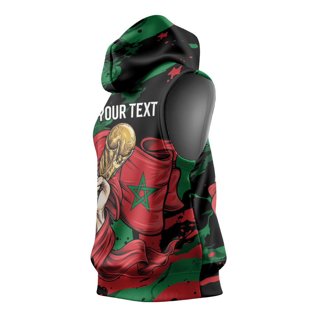 Personalized Morocco From Atlas To Victory Sleeveless Hoodie Atlas Lions World Football Supporter Edition