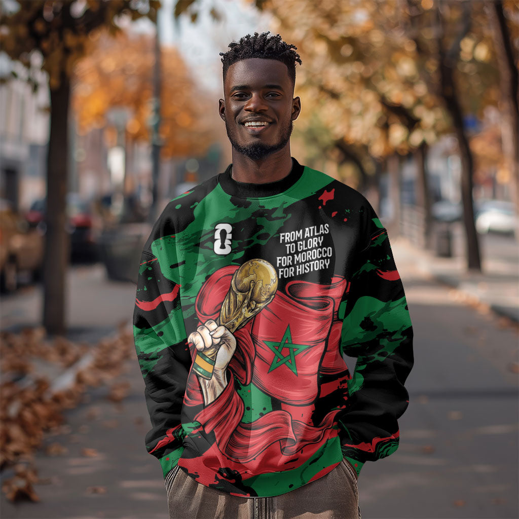 Personalized Morocco From Atlas To Victory Sweatshirt Atlas Lions World Football Supporter Edition
