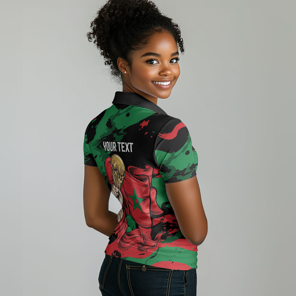 Personalized Morocco From Atlas To Victory Women Polo Shirt Atlas Lions World Football Supporter Edition