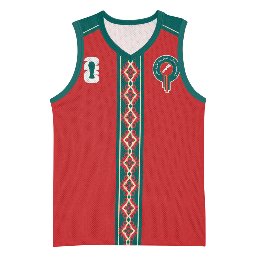 Custom Morocco Heritage Zellige Pattern Basketball Jersey Atlas Lions World Football Supporter Edition