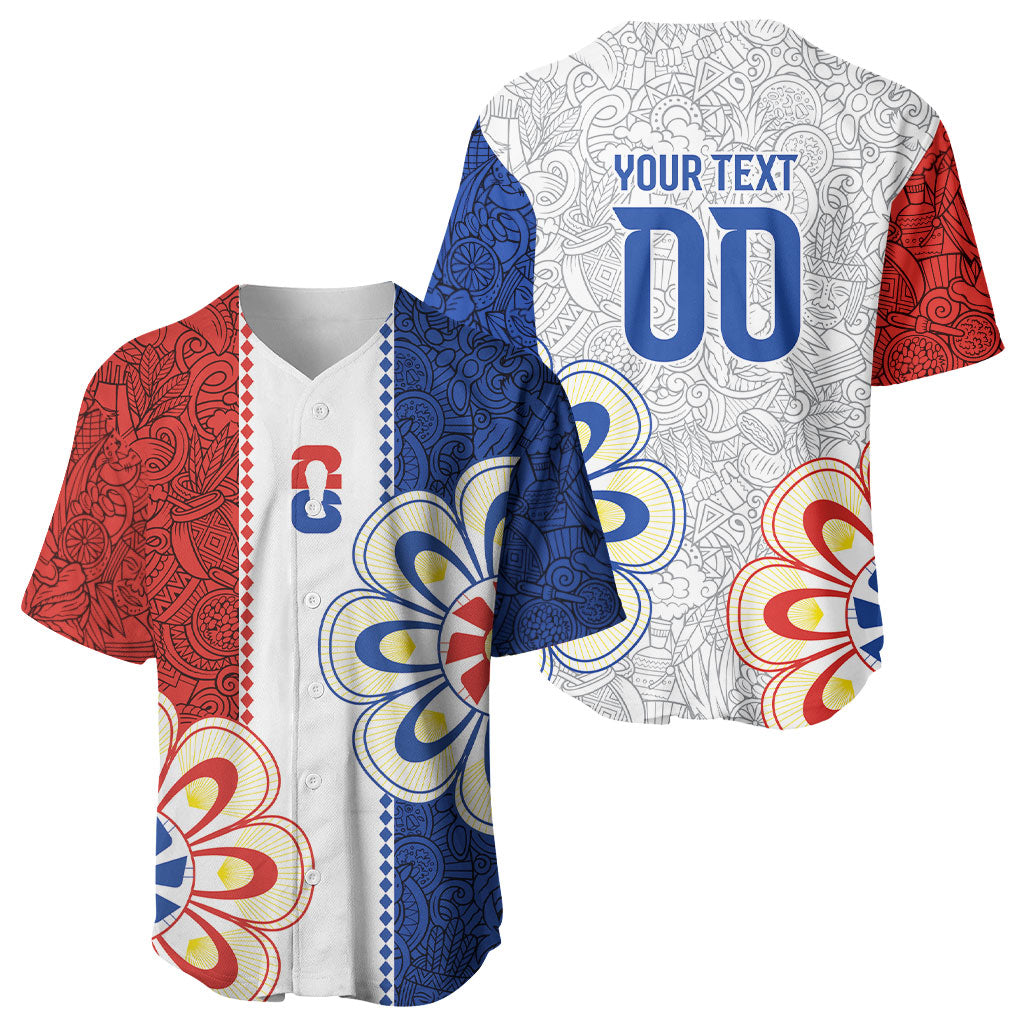 Vamos Paraguay Custom Baseball Jersey Nanduti Heritage Football Supporter