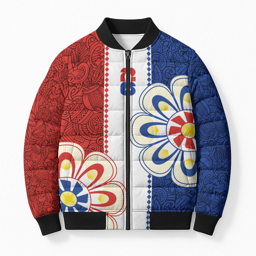 Vamos Paraguay Custom Bomber Puffer Jacket Nanduti Heritage Football Supporter