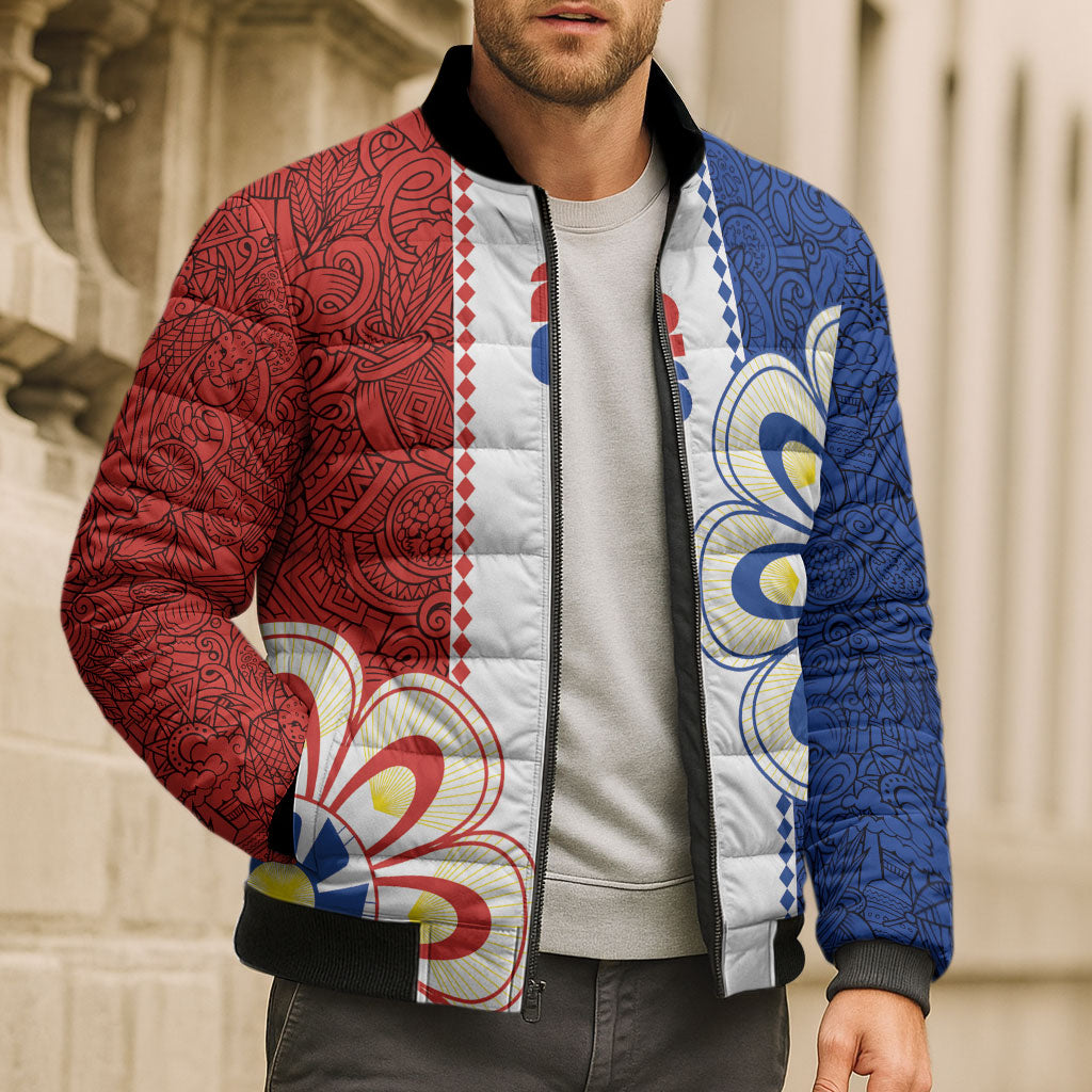 Vamos Paraguay Custom Bomber Puffer Jacket Nanduti Heritage Football Supporter