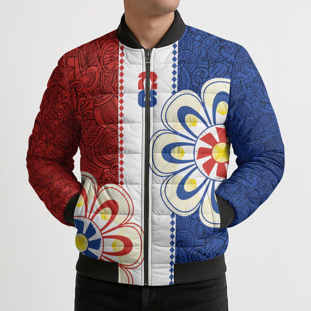 Vamos Paraguay Custom Bomber Puffer Jacket Nanduti Heritage Football Supporter