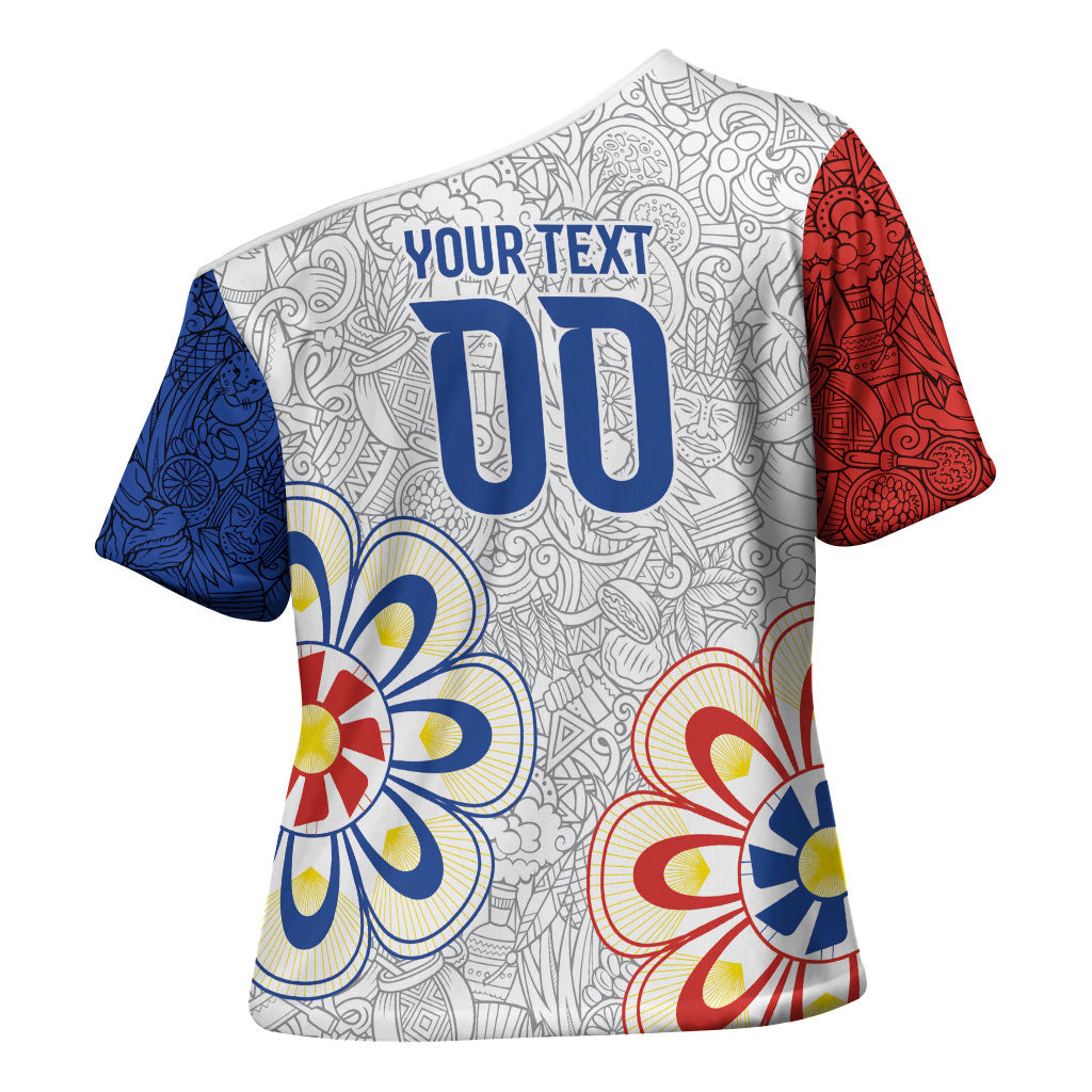 Vamos Paraguay Custom Cross Shoulder Shirt Nanduti Heritage Football Supporter