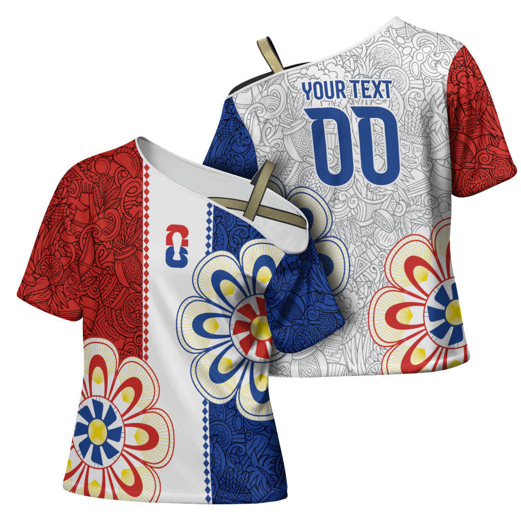 Vamos Paraguay Custom Cross Shoulder Shirt Nanduti Heritage Football Supporter