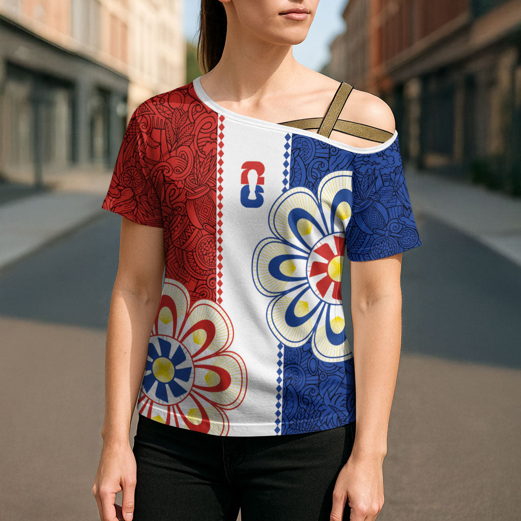 Vamos Paraguay Custom Cross Shoulder Shirt Nanduti Heritage Football Supporter
