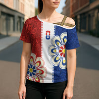 Vamos Paraguay Custom Cross Shoulder Shirt Nanduti Heritage Football Supporter