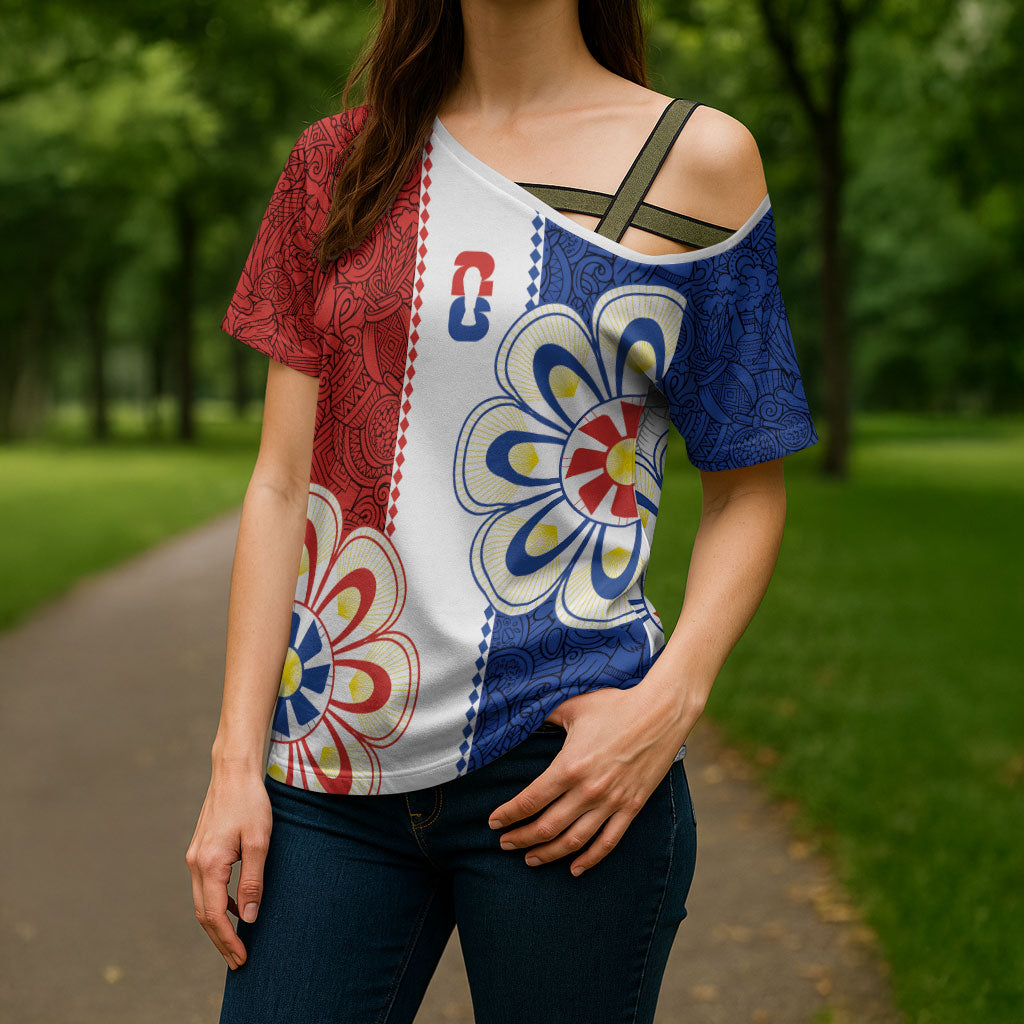 Vamos Paraguay Custom Cross Shoulder Shirt Nanduti Heritage Football Supporter