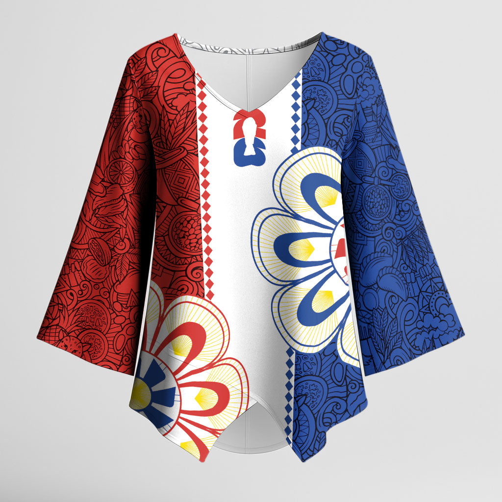 Vamos Paraguay Custom Kimono Sleeve Blouse Nanduti Heritage Football Supporter