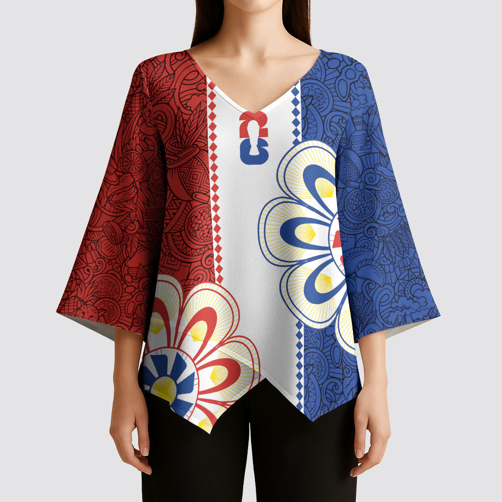 Vamos Paraguay Custom Kimono Sleeve Blouse Nanduti Heritage Football Supporter