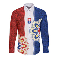 Vamos Paraguay Custom Long Sleeve Button Shirt Nanduti Heritage Football Supporter