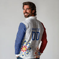 Vamos Paraguay Custom Long Sleeve Polo Shirt Nanduti Heritage Football Supporter