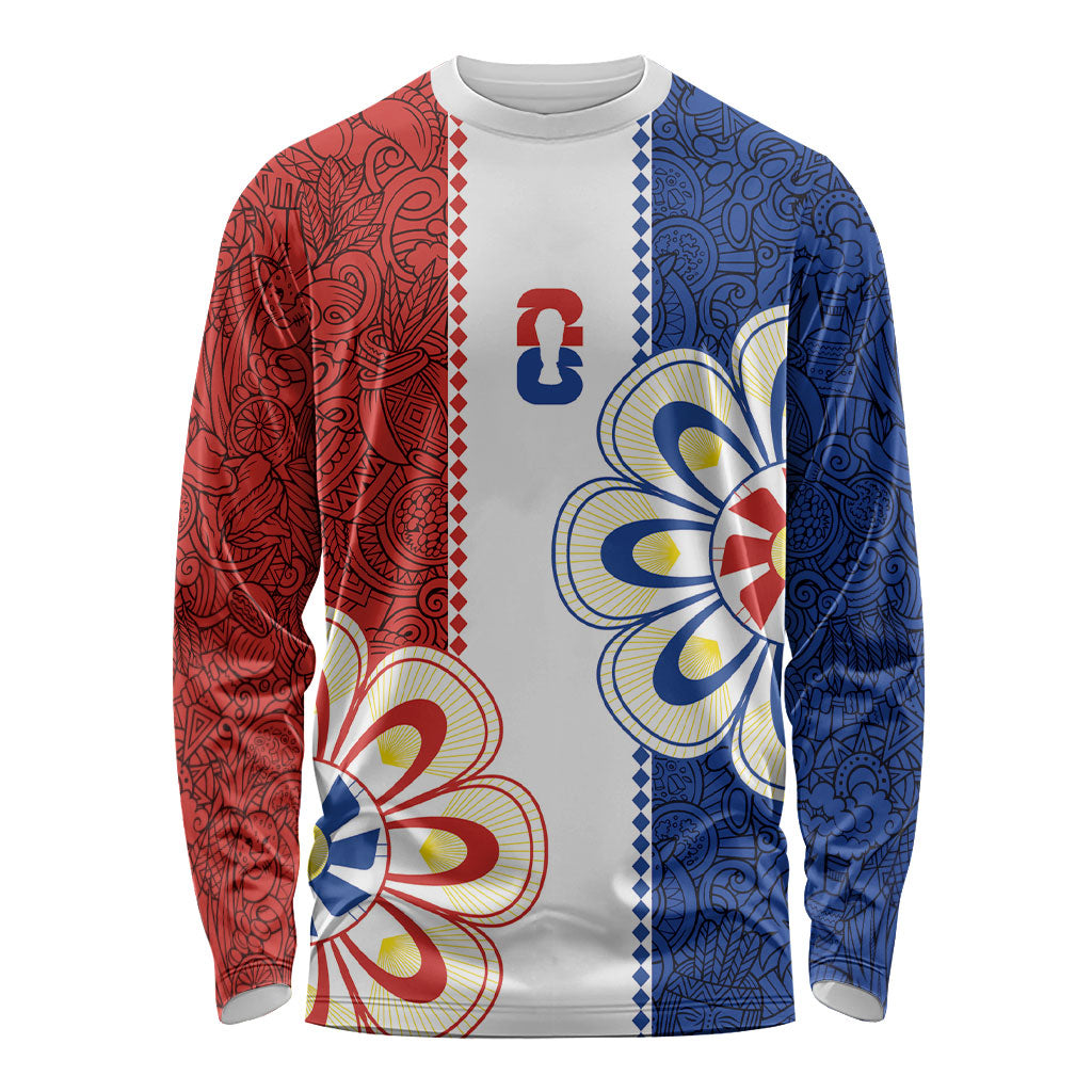 Vamos Paraguay Custom Long Sleeve Shirt Nanduti Heritage Football Supporter
