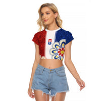 Vamos Paraguay Custom Raglan Cropped T Shirt Nanduti Heritage Football Supporter