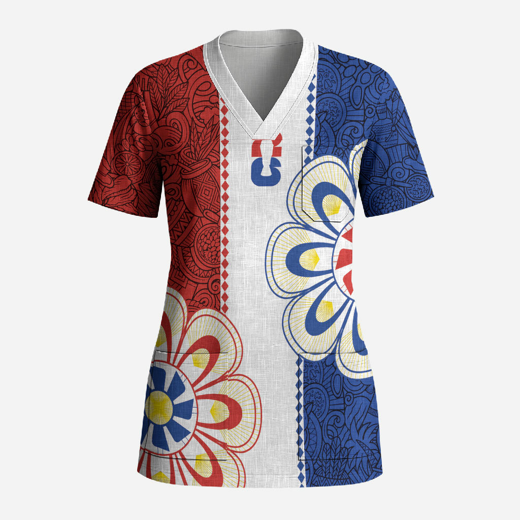 Vamos Paraguay Custom Scrub Top Nanduti Heritage Football Supporter