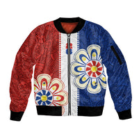 Vamos Paraguay Custom Sleeve Zip Bomber Jacket Nanduti Heritage Football Supporter