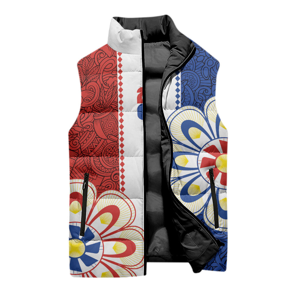 Vamos Paraguay Custom Sleeveless Puffer Jacket Nanduti Heritage Football Supporter