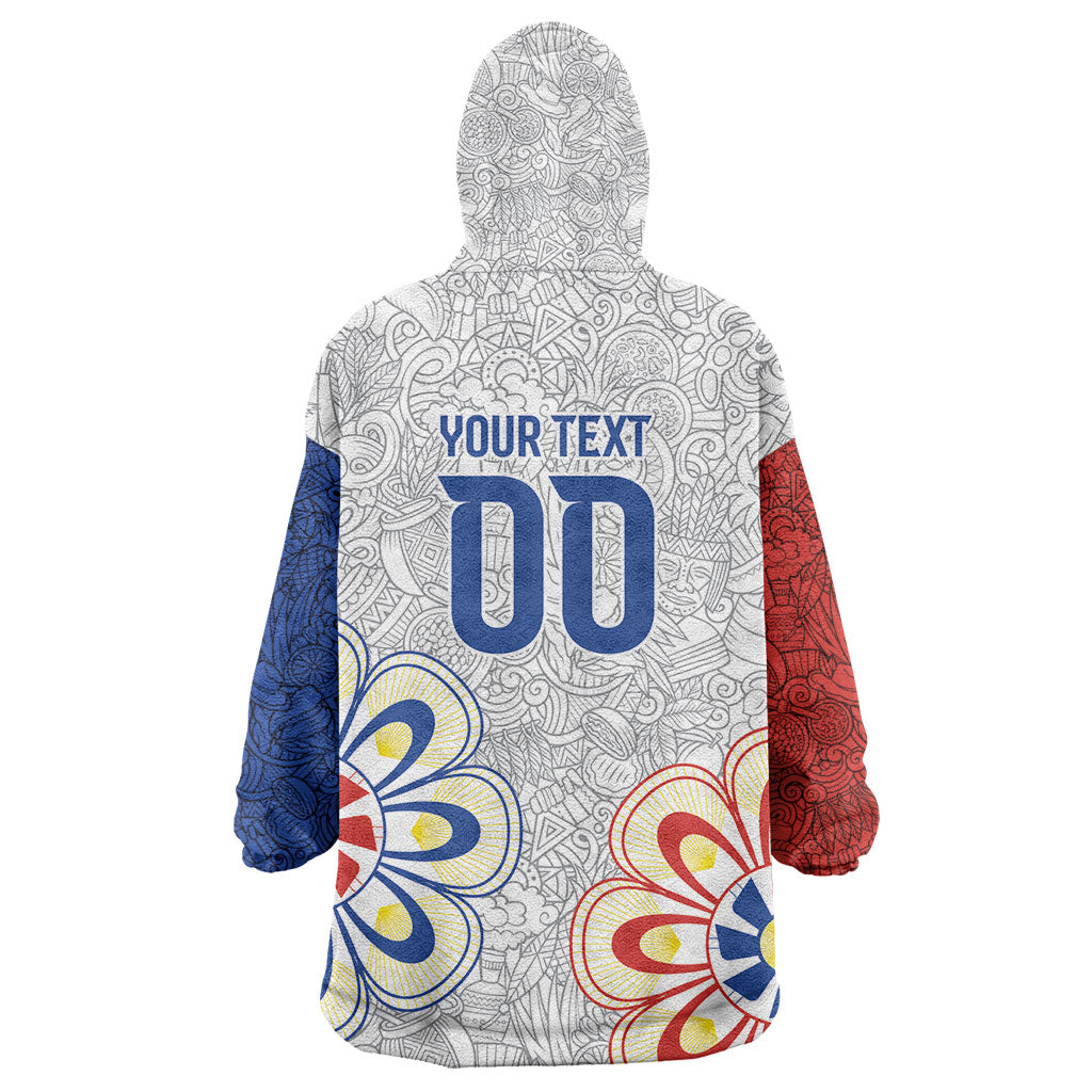 Vamos Paraguay Custom Wearable Blanket Hoodie Nanduti Heritage Football Supporter