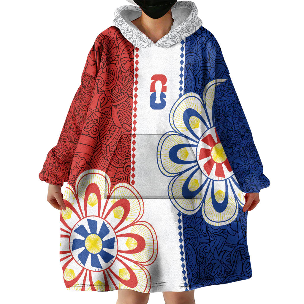 Vamos Paraguay Custom Wearable Blanket Hoodie Nanduti Heritage Football Supporter