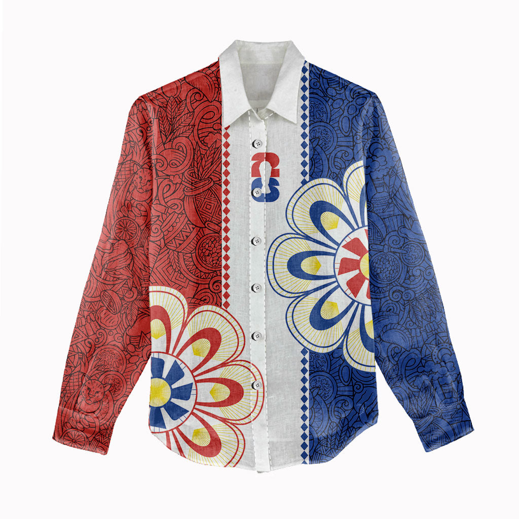 Vamos Paraguay Custom Women Casual Shirt Nanduti Heritage Football Supporter