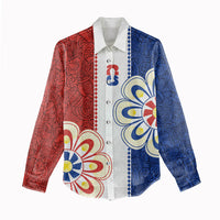 Vamos Paraguay Custom Women Casual Shirt Nanduti Heritage Football Supporter