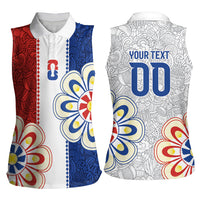 Vamos Paraguay Custom Women Sleeveless Polo Shirt Nanduti Heritage Football Supporter