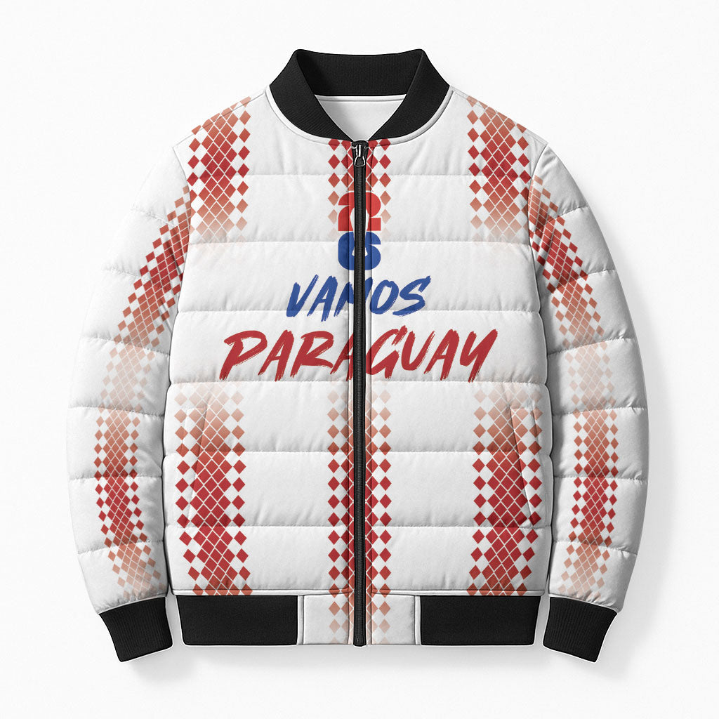 Vamos Paraguay Custom Bomber Puffer Jacket Ao Po'i Heritage Football Supporter
