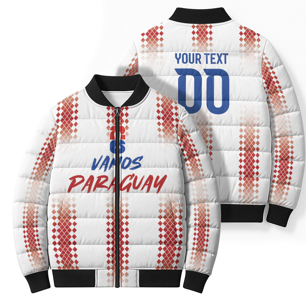Vamos Paraguay Custom Bomber Puffer Jacket Ao Po'i Heritage Football Supporter