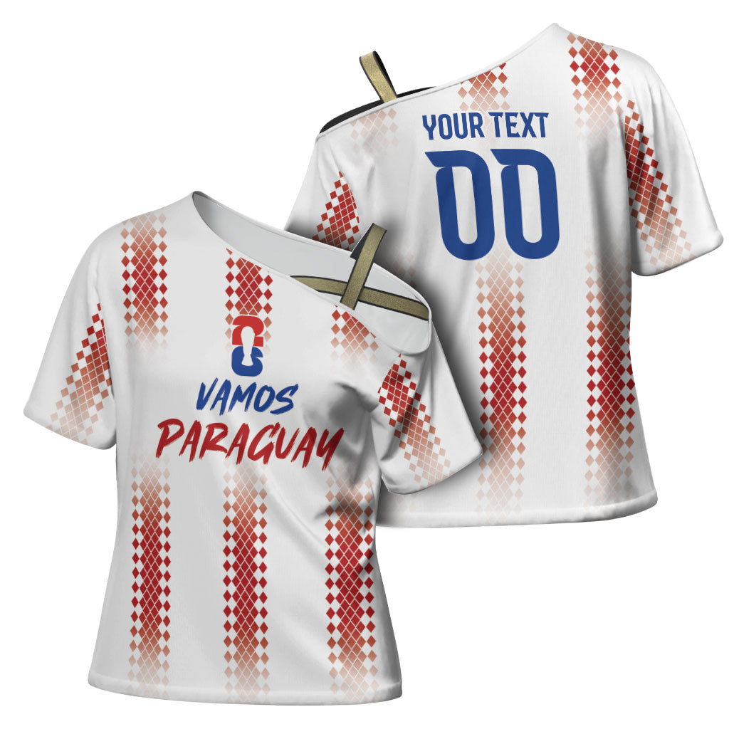 Vamos Paraguay Custom Cross Shoulder Shirt Ao Po'i Heritage Football Supporter