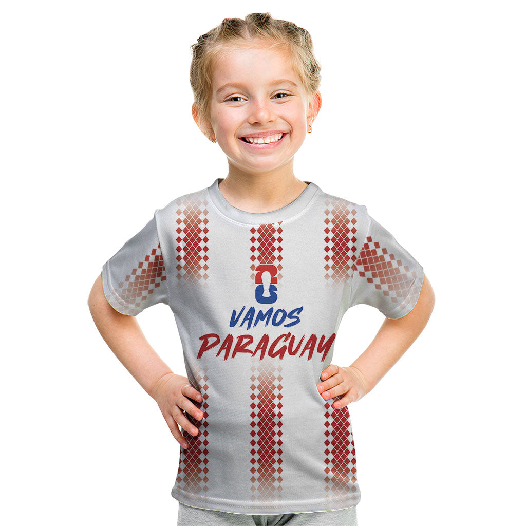 Vamos Paraguay Custom Kid T Shirt Ao Po'i Heritage Football Supporter