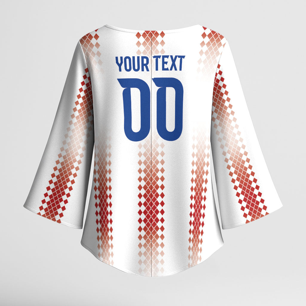 Vamos Paraguay Custom Kimono Sleeve Blouse Ao Po'i Heritage Football Supporter